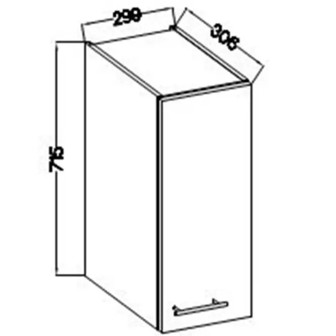Kuchynská skrinka Lara 30g-72 1f Mdf sedá lesk
