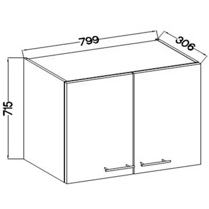 Kuchynská skrinka Lara 80g-72 2f Mdf Cappucino lesk