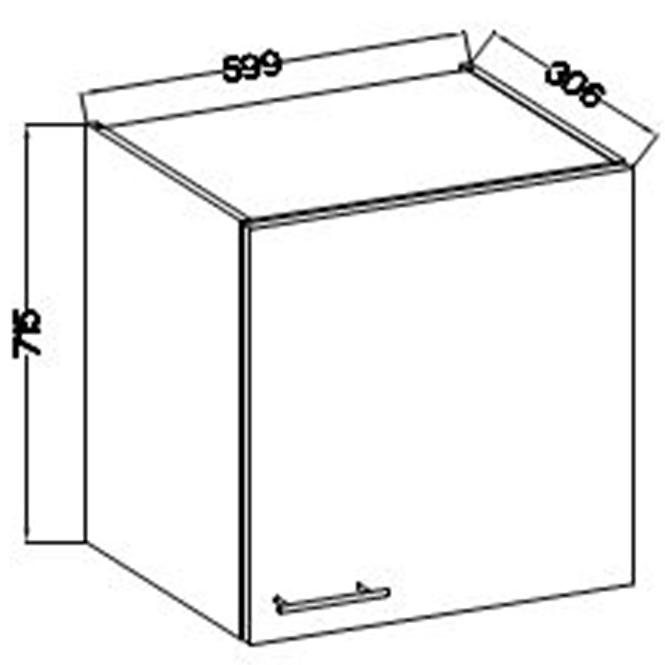 Kuchynská skrinka Lara 60g-72 1f Mdf Cappucino lesk