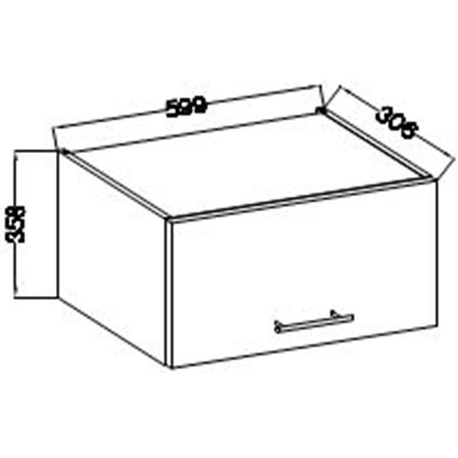 Kuchynská skrinka Lara 60gu-36 1f Mdf Cappucino lesk