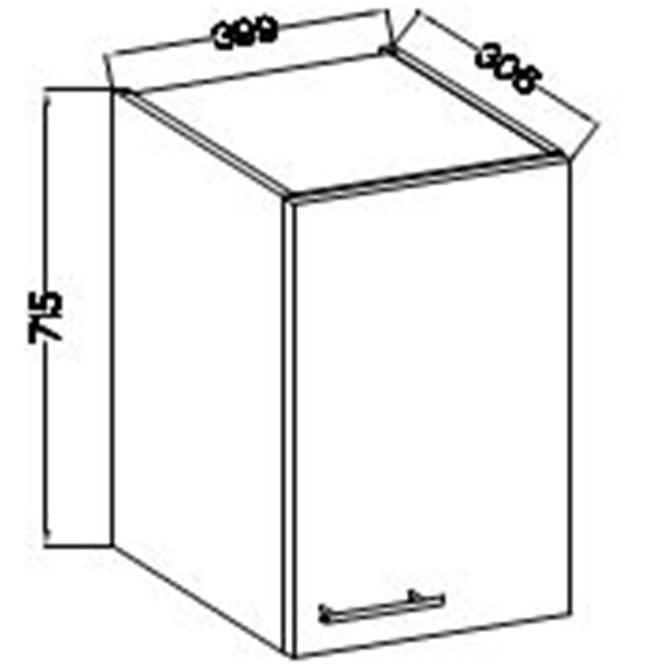 Kuchynská skrinka Lara 40g-72 1f Mdf Cappucino lesk