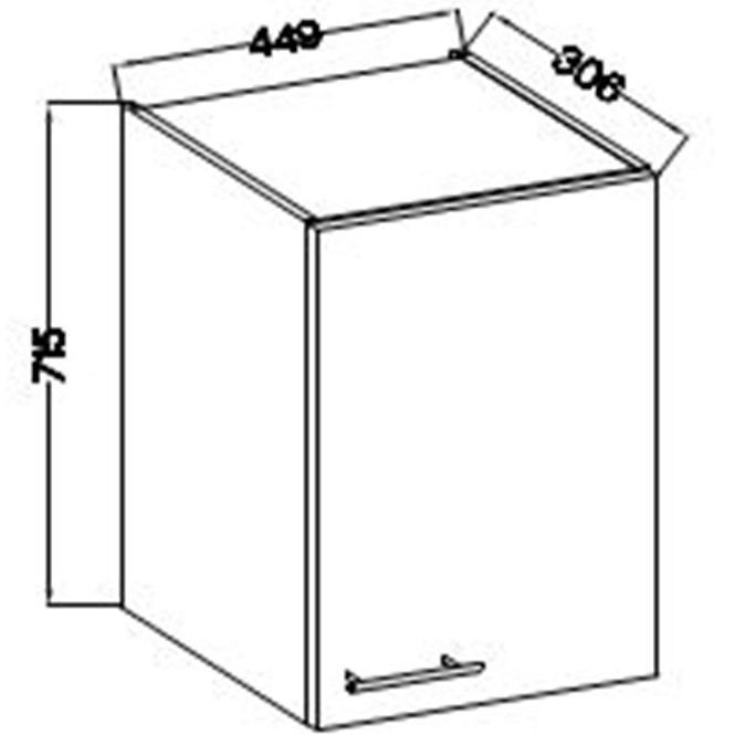 Kuchynská skrinka Lara 45g-72 1f Mdf Cappucino lesk