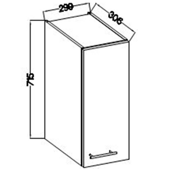 Kuchynská skrinka Lara 30g-72 1f Mdf Cappucino lesk