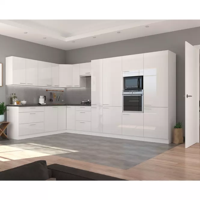 Kuchynská skrinka Lara 80zl 2f Bb Mdf biely lesk,7