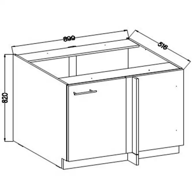 Kuchynská skrinka Lara105 Nd 1f Bb Mdf biely lesk,2
