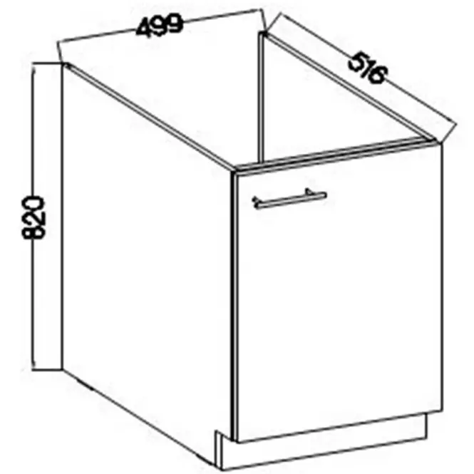 Kuchynská skrinka Lara 50zl 1f Bb Mdf biely lesk