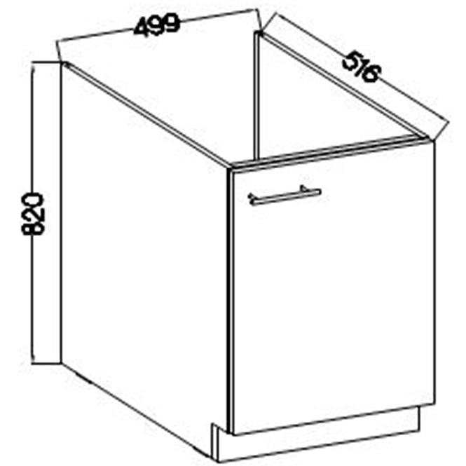 Kuchynská skrinka Lara 50zl 1f Bb Mdf biely lesk