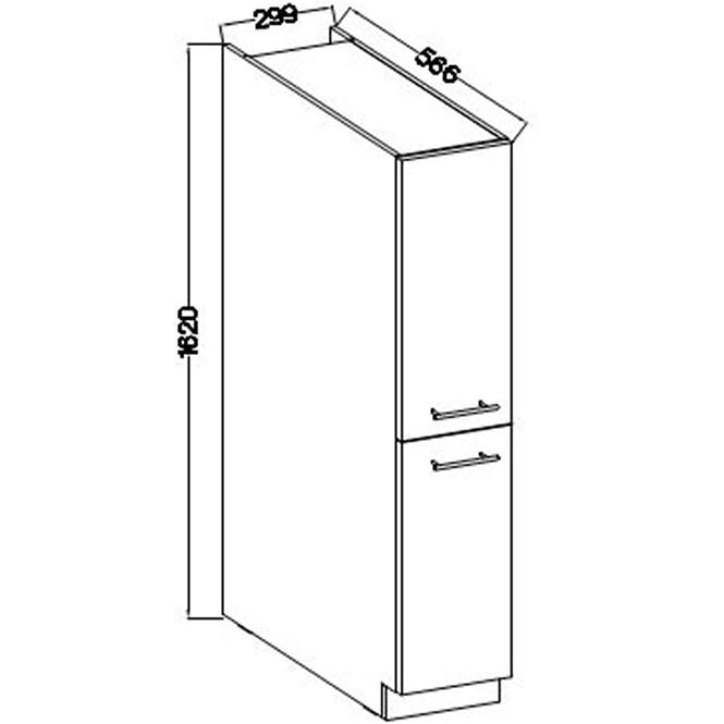 Kuchynská skrinka Lara 30dk-162 Cargo 1f Bb Mdf biely lesk