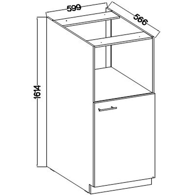 Kuchynská skrinka Lara 60dkpl-162 1f Bb Mdf biely lesk