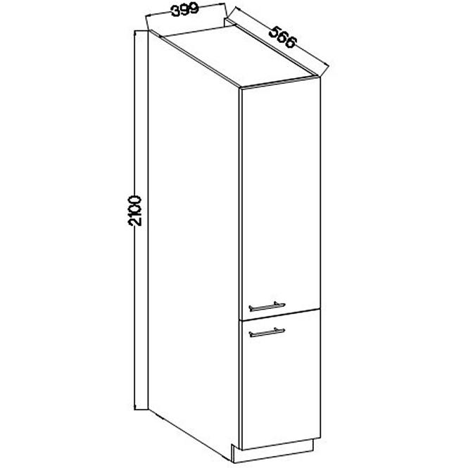 Kuchynská skrinka Lara 40dk-210 2f Bb Mdf biely lesk