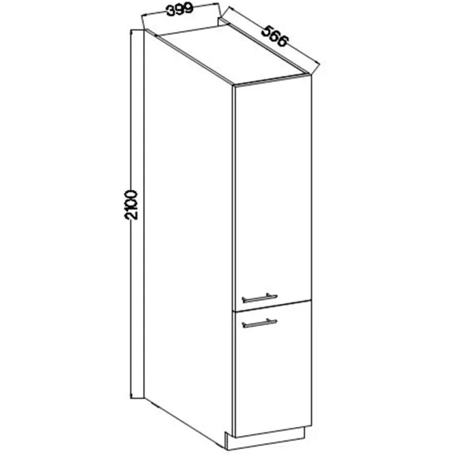 Kuchynská skrinka Lara 40dk-210 2f Bb Mdf biely lesk,2