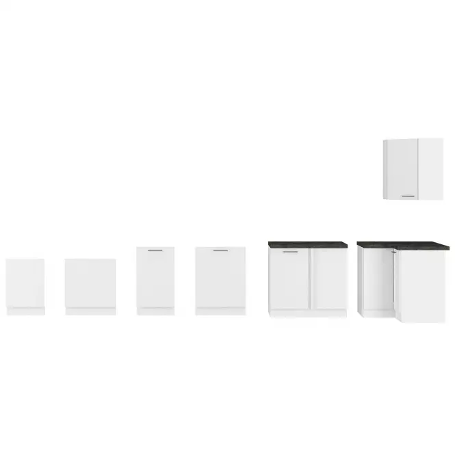 Kuchynská skrinka Lara 40dk-210 2f Bb Mdf biely lesk,4