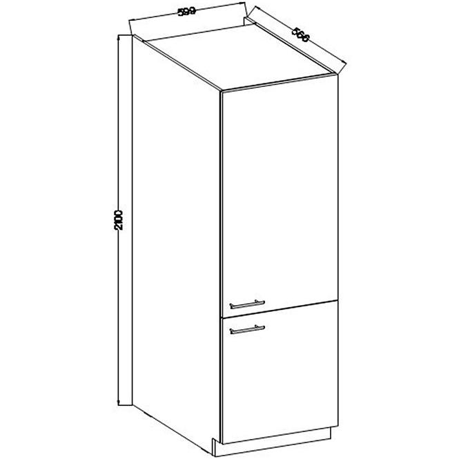 Kuchynská skrinka Lara 60dk-210 2f Bb Mdf biely lesk