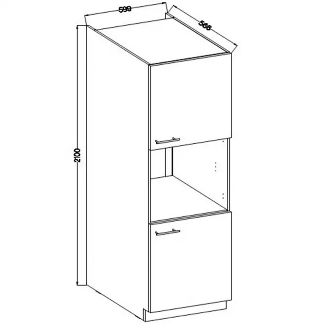 Kuchynská skrinka Lara 60dp-210 2f Bb Mdf biely lesk,2
