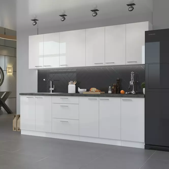 Kuchynská skrinka Lara 60dp-210 2f Bb Mdf biely lesk