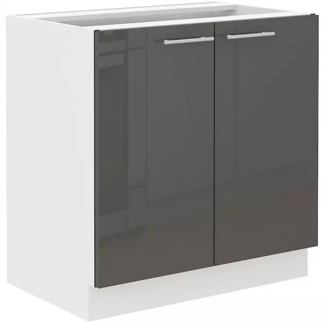 Kuchynská skrinka Lara 80d 2f Bb Mdf Šedá lesk