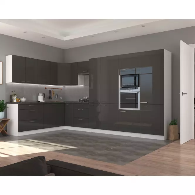 Kuchynská skrinka Lara 60d 1f Bb Mdf Šedá lesk