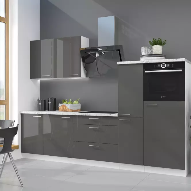 Kuchynská skrinka Lara 60d 1f Bb Mdf Šedá lesk