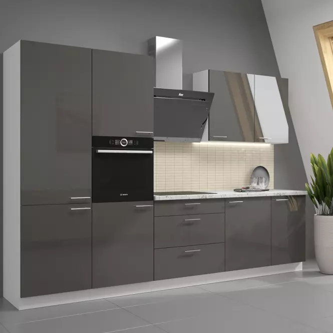 Kuchynská skrinka Lara 60d 1f Bb Mdf Šedá lesk