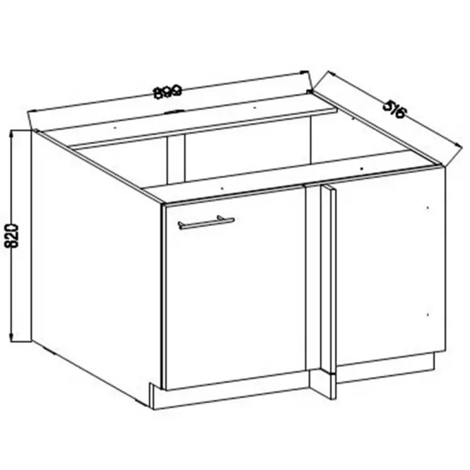 Kuchynská skrinka Lara105 Nd 1f Bb Mdf Šedá lesk,2