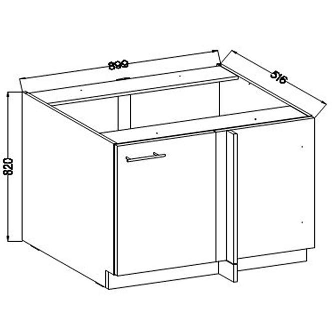 Kuchynská skrinka Lara105 Nd 1f Bb Mdf Šedá lesk,2