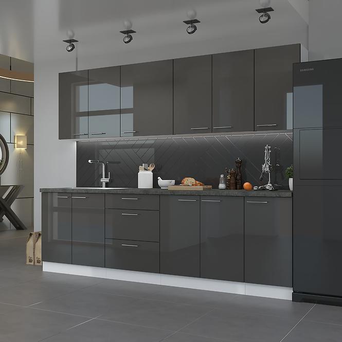 Kuchynská skrinka Lara105 Nd 1f Bb Mdf Šedá lesk