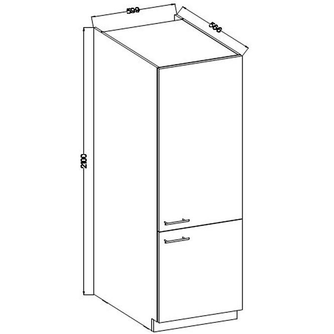 Kuchynská skrinka Lara 60dk-210 2f Bb Mdf Šedá lesk