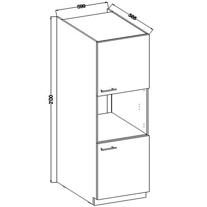 Kuchynská skrinka Lara 60dp-210 2f Bb Mdf Šedá lesk