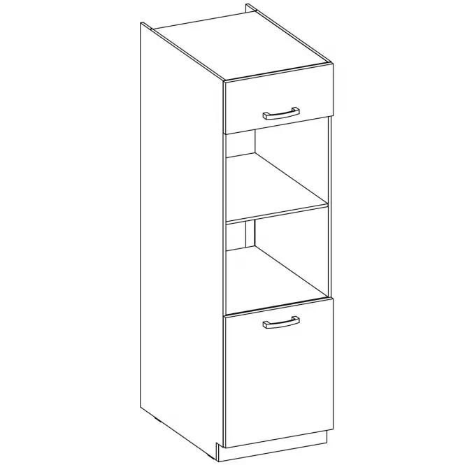 Kuchynská skrinka Lara 60dpm-210 2f Bb Mdf Šedá lesk