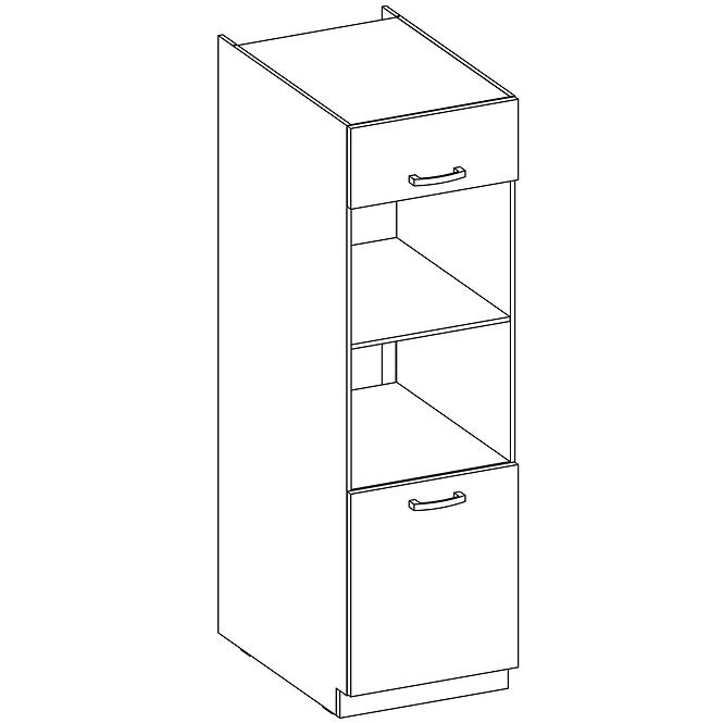 Kuchynská skrinka Lara 60dpm-210 2f Bb Mdf Šedá lesk