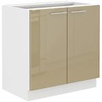 Kuchynská skrinka Lara 80d 2f Bb Mdf Cappucino lesk