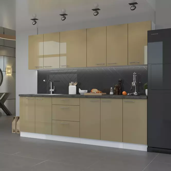 Kuchynská skrinka Lara 60d Gaz Bb Mdf Cappucino lesk,7