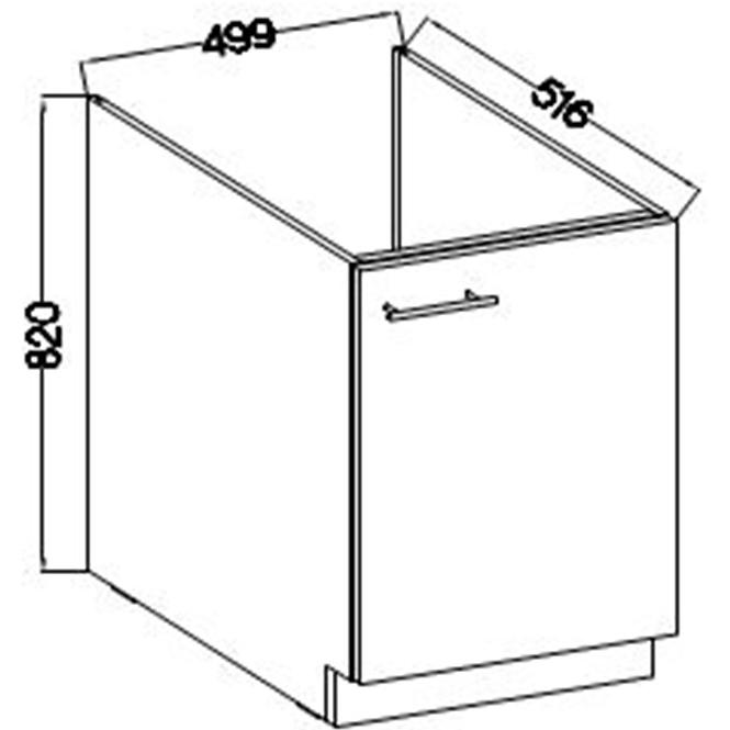 Kuchynská skrinka Lara 50zl 1f Bb Mdf Cappucino lesk