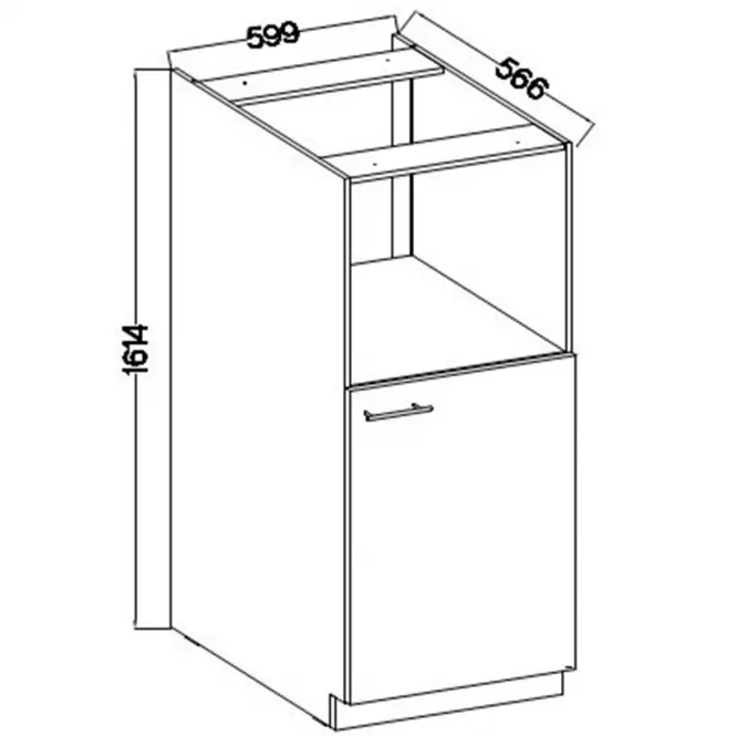 Kuchynská skrinka Lara 60dkpl-162 1f Bb Mdf Cappucino lesk