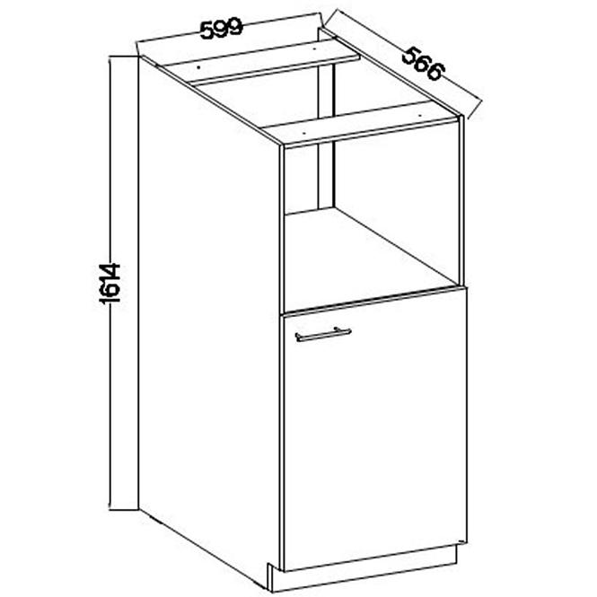 Kuchynská skrinka Lara 60dkpl-162 1f Bb Mdf Cappucino lesk
