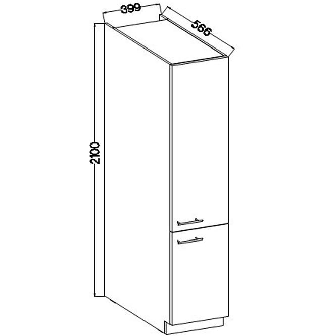 Kuchynská skrinka Lara 40dk-210 2f Bb Mdf Cappucino lesk