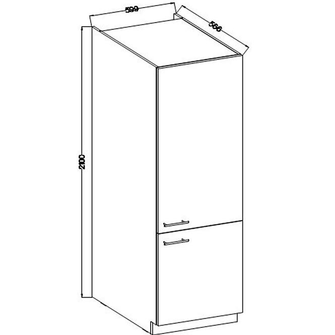 Kuchynská skrinka Lara 60dk-210 2f Bb Mdf Cappucino lesk