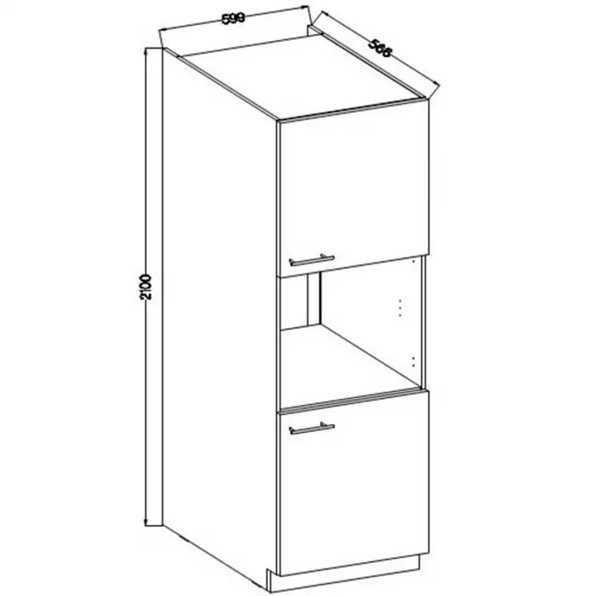 Kuchynská skrinka Lara 60dp-210 2f Bb Mdf Cappucino lesk