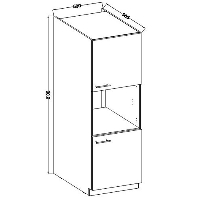 Kuchynská skrinka Lara 60dp-210 2f Bb Mdf Cappucino lesk