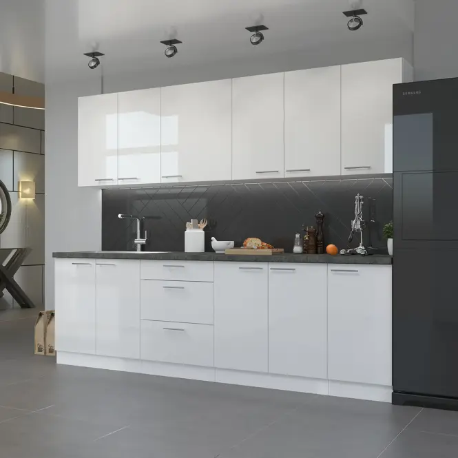 Kuchynská skrinka Lara čelo umývačky riadu 713x596 MDF biely lesk