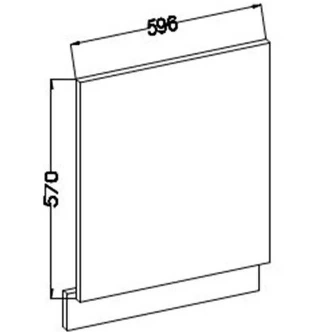 Kuchynská skrinka Lara čelo umývačky riadu 570x596 Mdf biely lesk