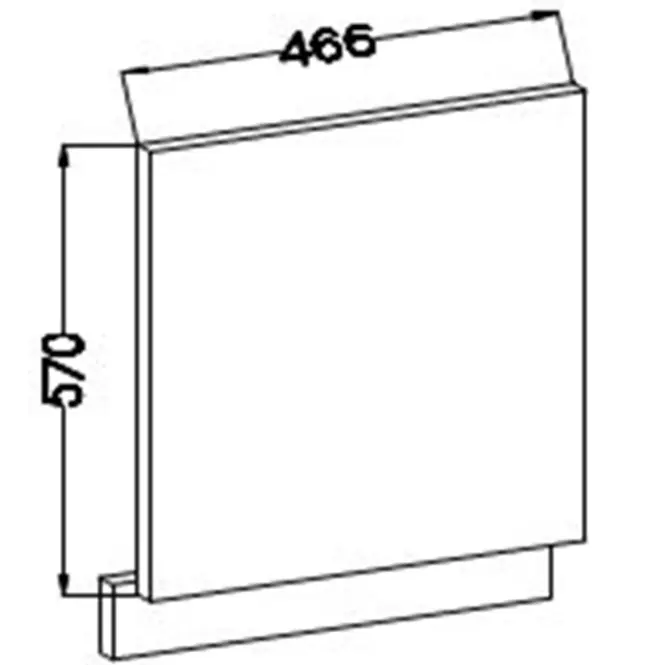 Kuchynská skrinka Lara čelo umývačky riadu 570x446 Mdf biely lesk
