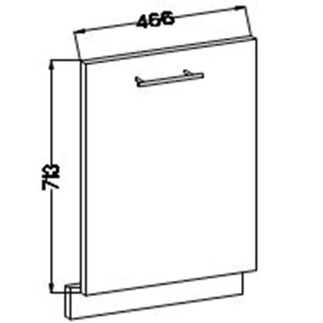 Kuchynská skrinka Lara čelo umývačky riadu 713x446 MDF Šedá lesk