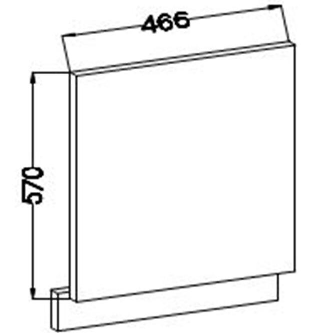 Kuchynská skrinka Lara čelo umývačky riadu 570x446 MDF Šedá lesk,2