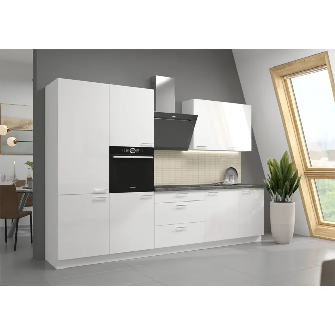 Kuchynská linka Lara 310 MDF biela lesklá bez dosky