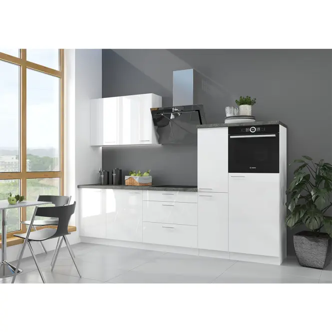 Kuchynská linka Lara 280 MDF biela lesklá bez dosky
