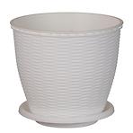 Kvetináč RATTAN  6 L biely