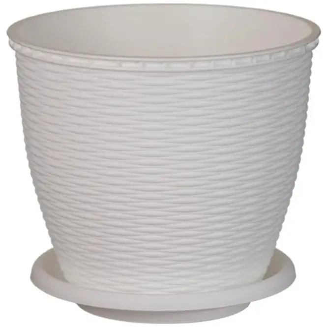 Kvetináč RATTAN 6 L biely