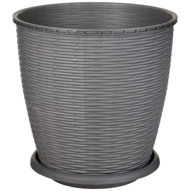 Kvetináč RATTAN  6 L sivý