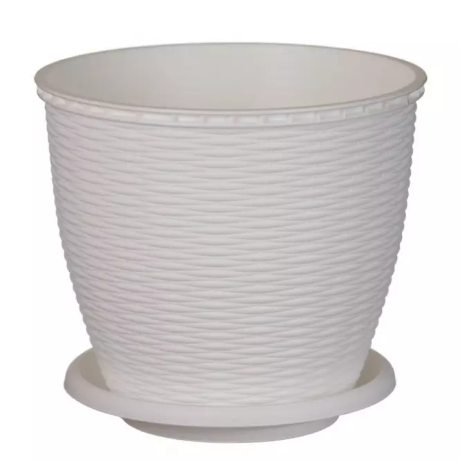 Kvetináč  RATTAN 16 L biely